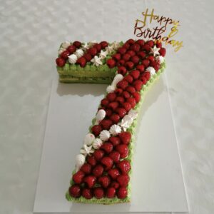 number cake pistache framboise